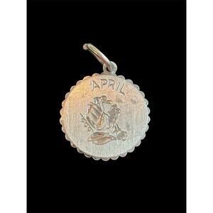 Vtg MCM Griffith And Sons April Sweet Pea Flower Sterling Silver Charm 925